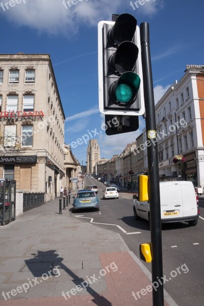 Traffic Lights Green University Tower Autos