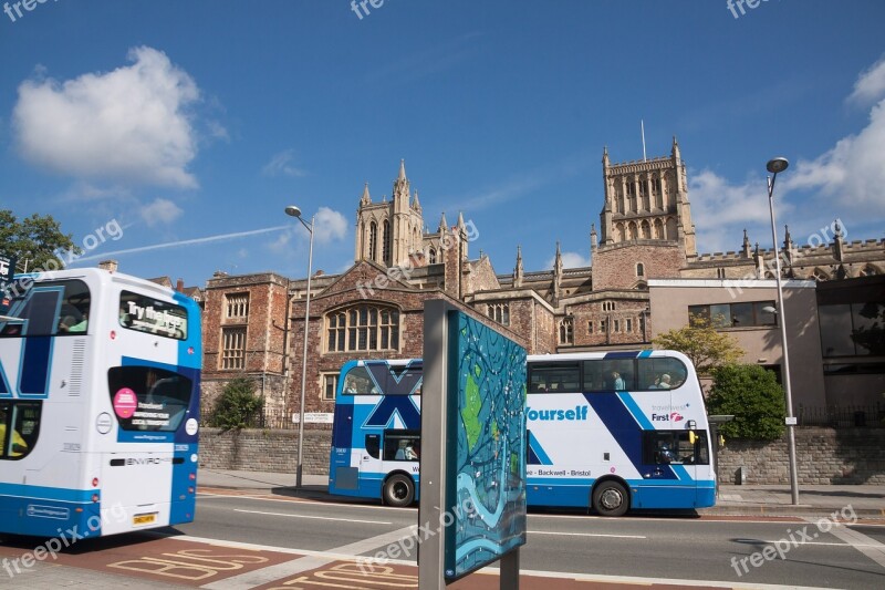 Double Decker Bus Bus Bristol England Stop