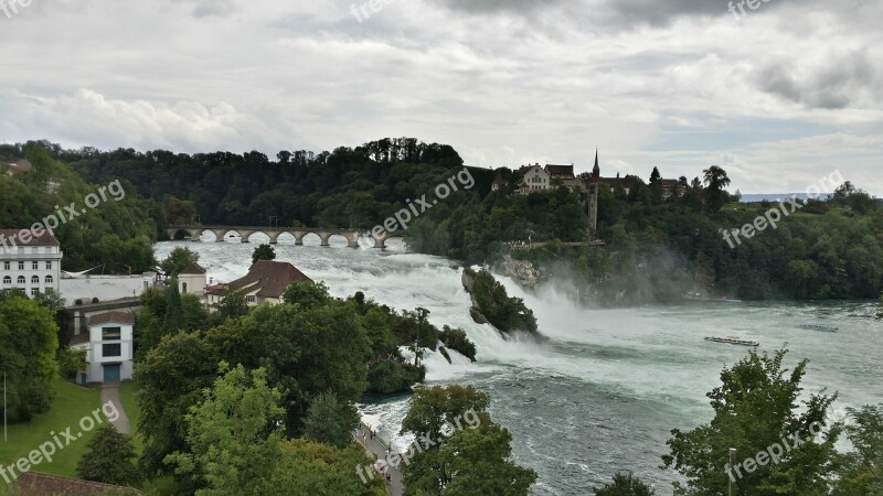 Rhine Falls Schaffhausen Waterfall Switzerland Water