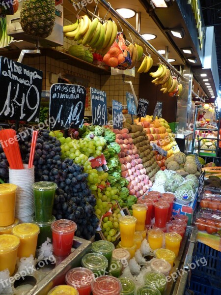 Market Fruit Barcelona Spain Fresh