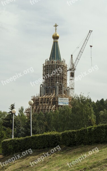 Construction Temple Scaffold Crane Building