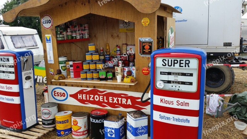 Petrol Stations Gas Pump Refuel Historically Kiosk