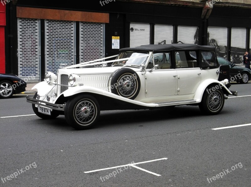 Car Antique Vintage White Chrome