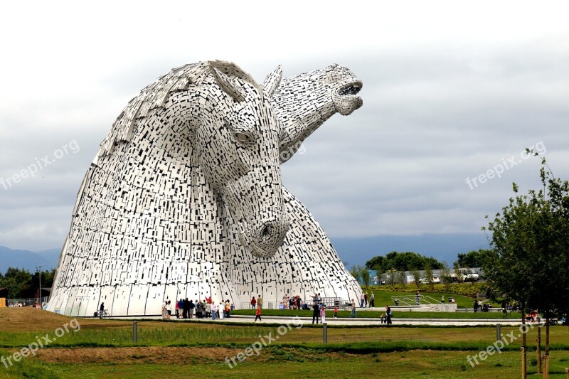 Horses Monument Scotland Kelpies Theme