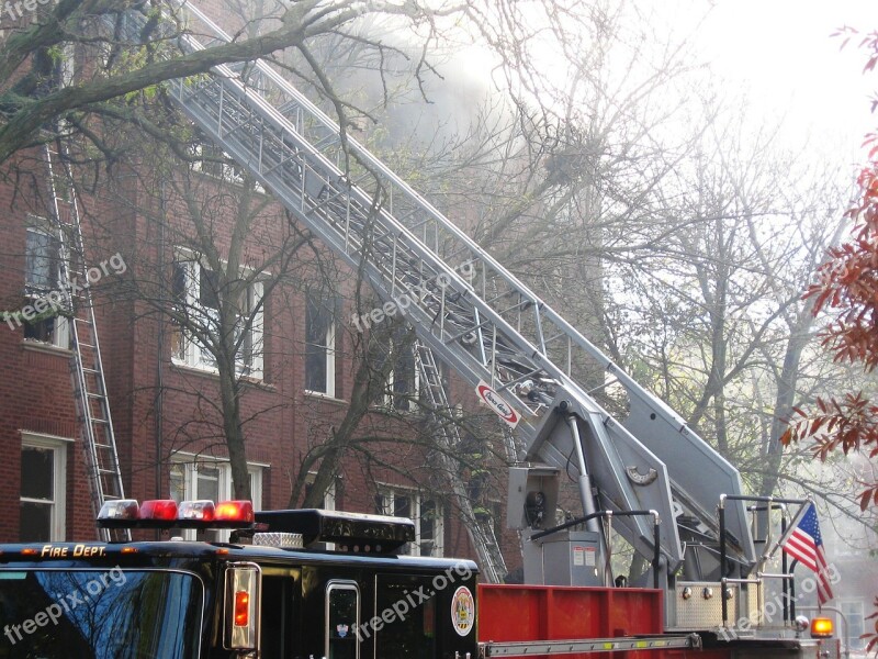 Firetruck Ladder Emergency Fireman Fire