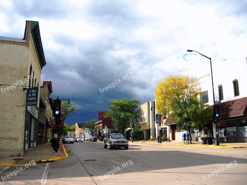 Sun Prairie Wisconsin Street Urban Downtown