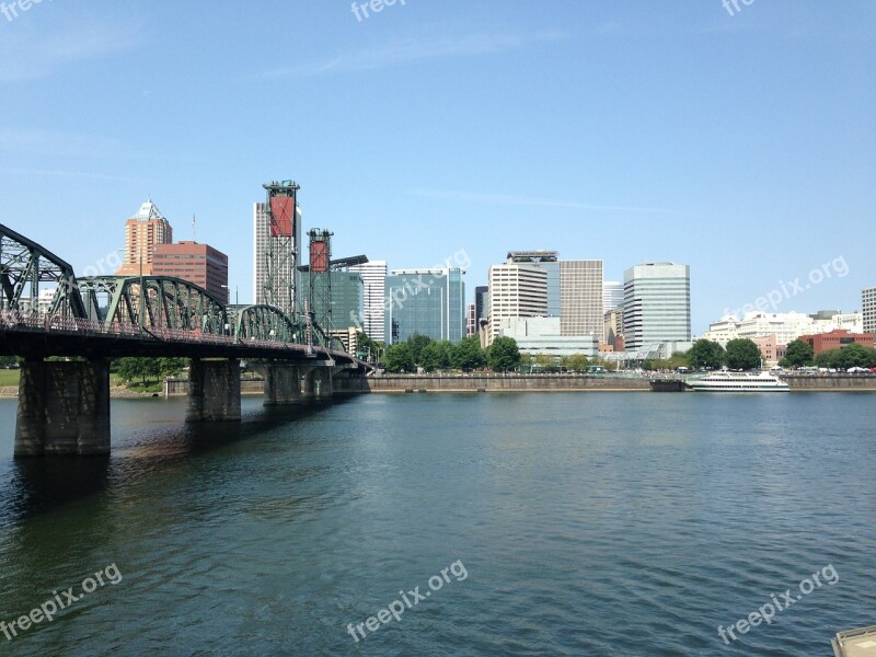 Portland Downtown Waterfront Willamette River River