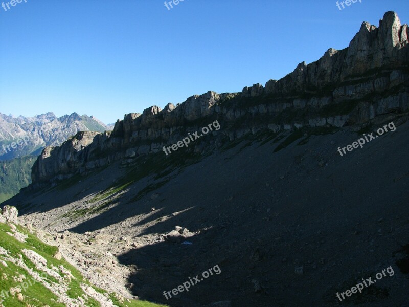 Rock High Ifen Rock Wall Shadow Austria