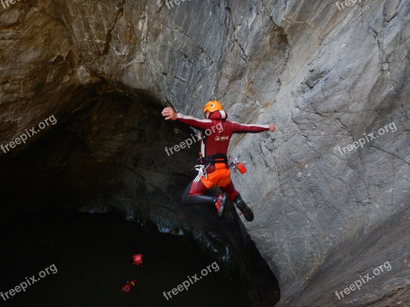 Canyoning Jump Water Rock Gorge