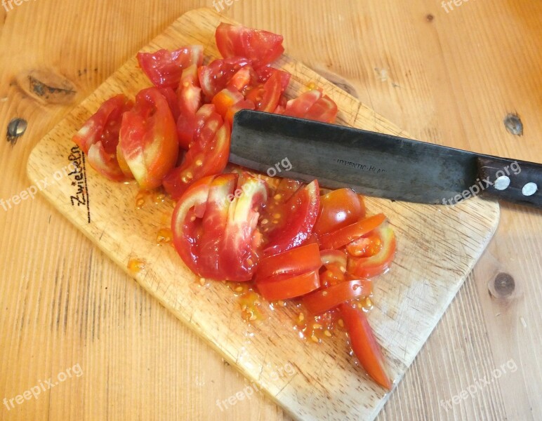 Tomato Tomato Pieces Cores Knife Cut