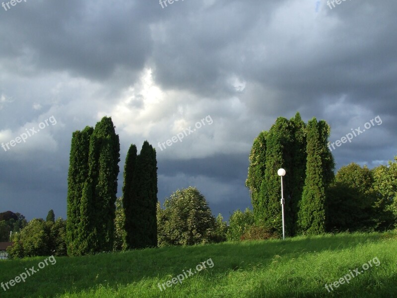 Thunderstorm Wolkenwand Threatening Storm Landscape