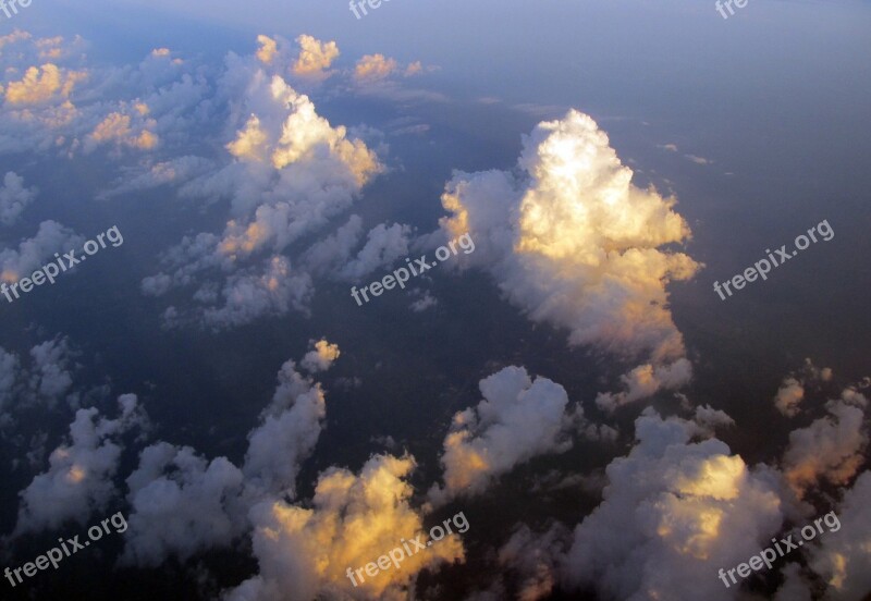 Clouds Sky Blue Fluffy Weather