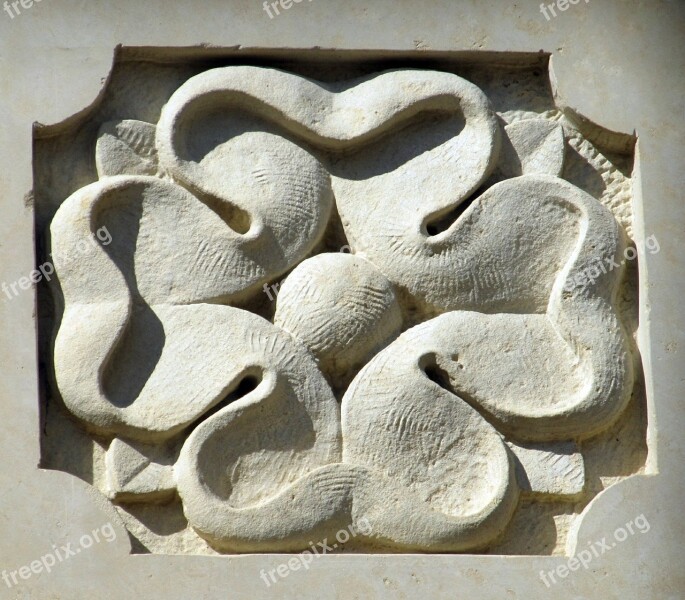 Clover Ornament Stone Artistic Architecture