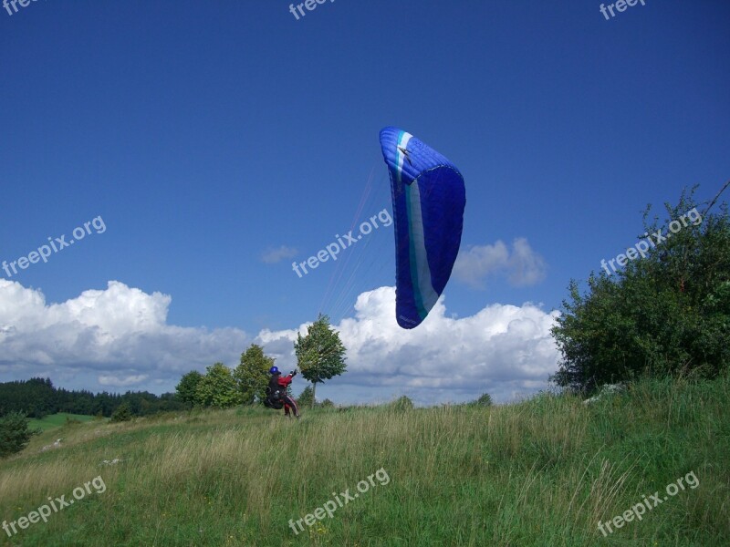 Paragliding Start Trial Pilot Paraglider Floating Sailing