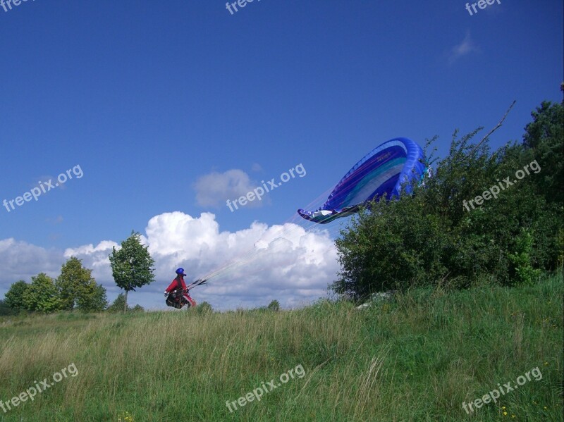 Paragliding Start Trial Pilot Paraglider Floating Sailing