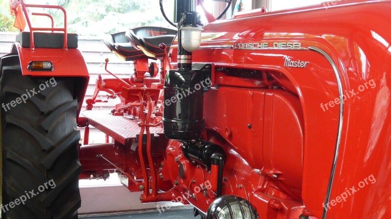 Tractor Red Nose Restored Porsche Agriculture