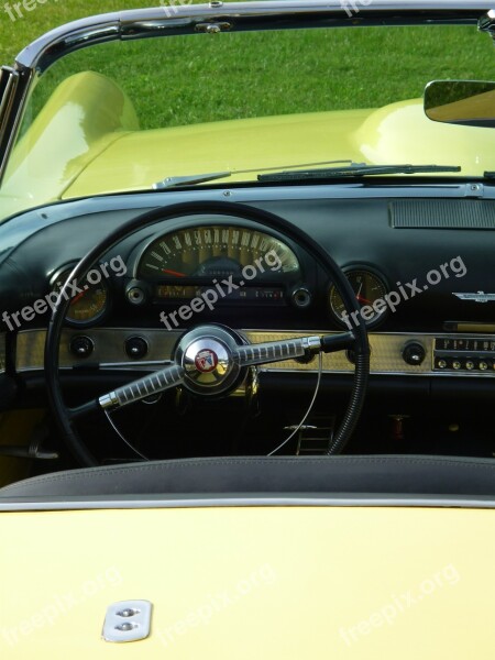 Auto Interior Ford Yellow Steering Wheel