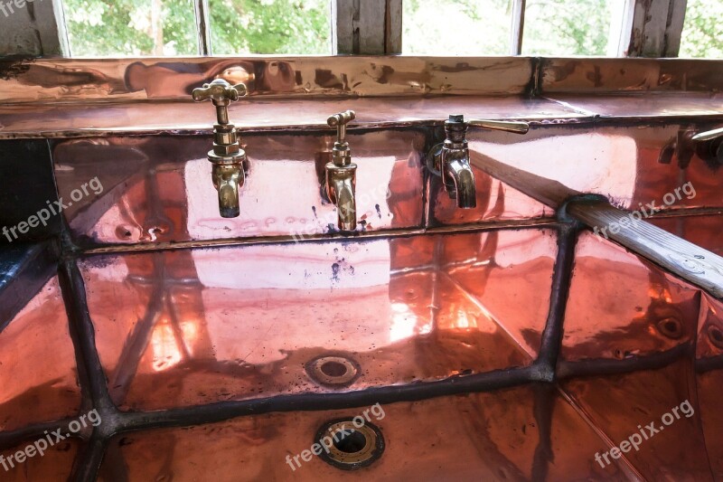 Bathroom Sink Faucet Copper Kitchen Old