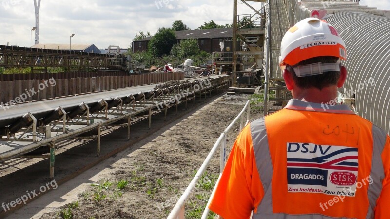 Crossrail Construction Worker Man Hard