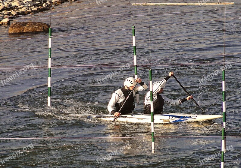 Canoeists Athletes People Sport Water