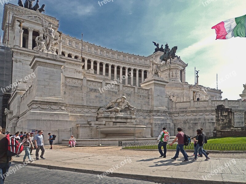 Monument The Altar Of The Homeland Emanuel Ii Italy City Of Rome