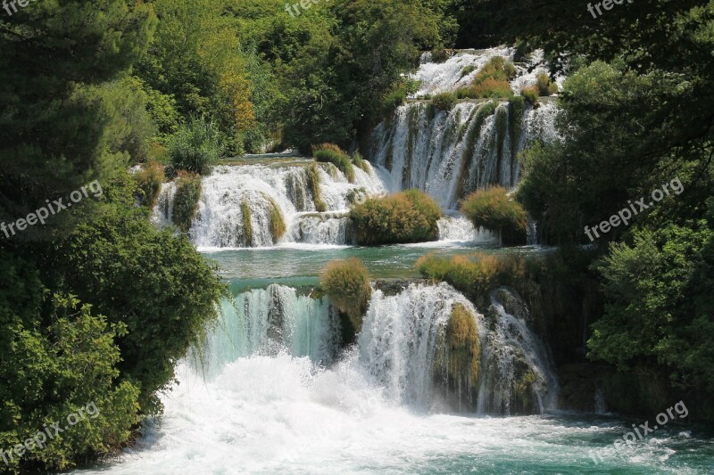 Waterfall Croatia Krka Free Photos