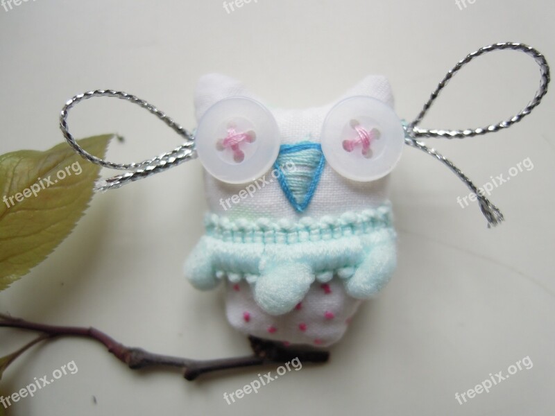 Brooch Owl Fabric Crafts Sewing