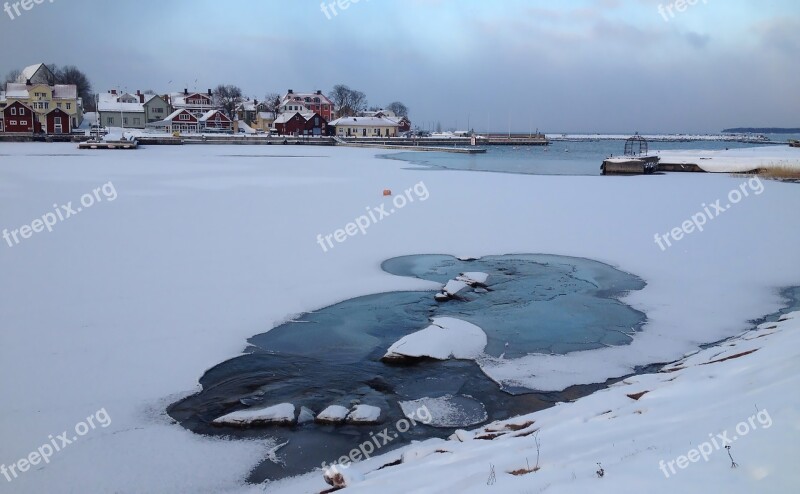 Sweden Winter Blue Cold öregrund