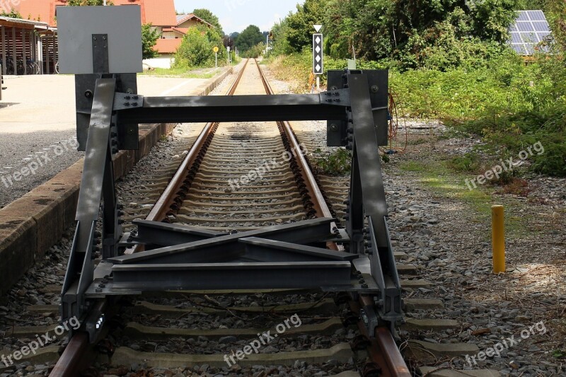 Buffer Stop Railroad Track Ground Rail End Buffer Weir