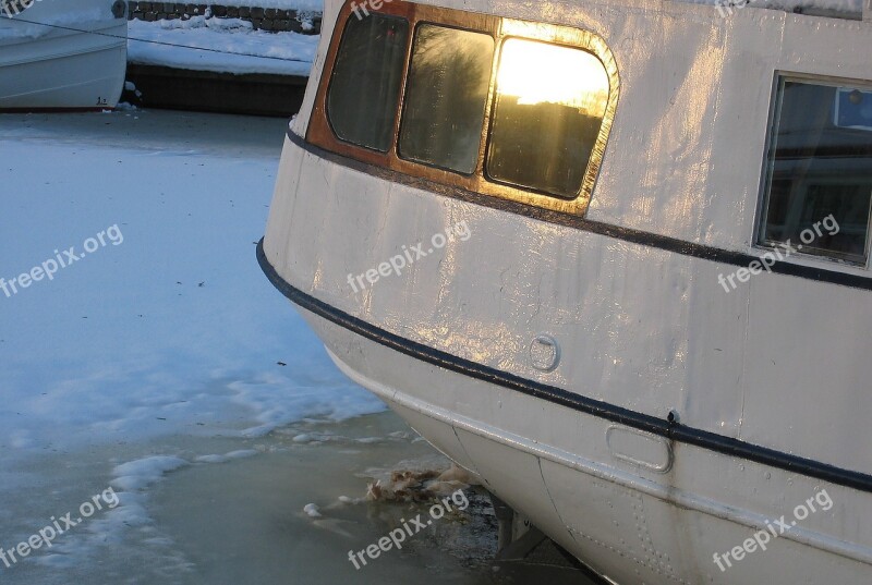 Fyrisån Boat Ice Winter Sweden