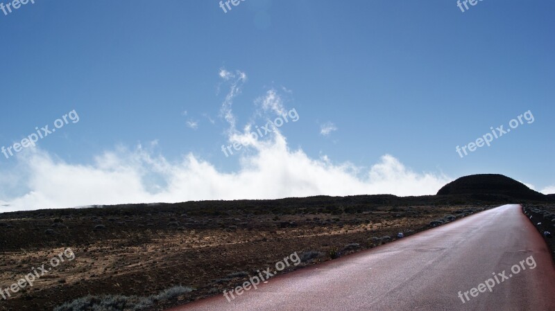 Road Volcano Reunion Island Inflamed Nature