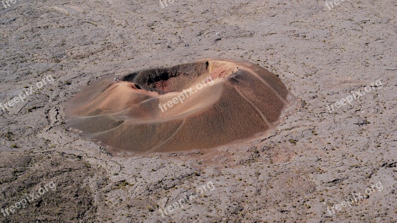 Volcano Crater Reunion Island Road Piton Of The Furnace