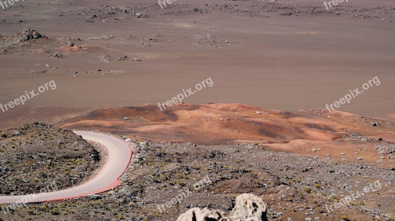 Reunion Island Road Volcano Piton Of The Furnace Desert