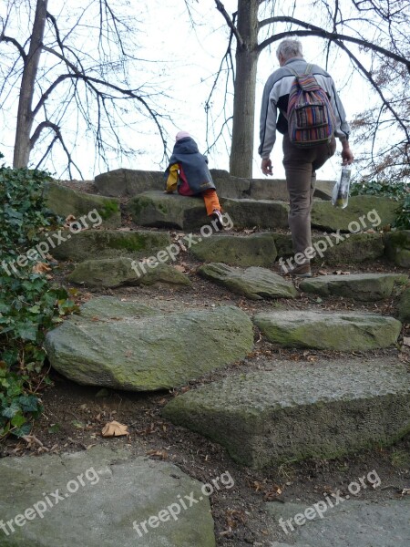 Hiking Mountaineering Father Child More