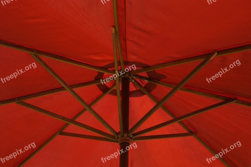 Parasol Screen Red Stretched Close Up