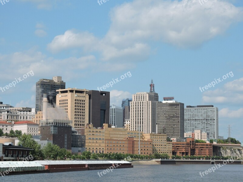 Minnesota Mississippi Skyline Saint Paul River