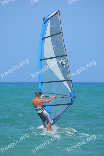 Windsurfer Sea Sports People Horizon