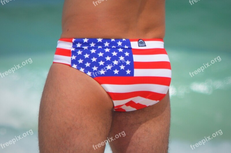 Swimming Trunks Usa Stars And Stripes Sea United States Of America