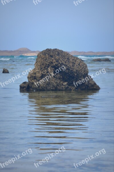 Rock Nature Sea Reflection Azure Blue