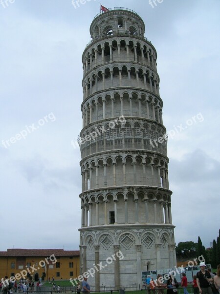 Leaning Tower Pisa Tuscany Tower Italian