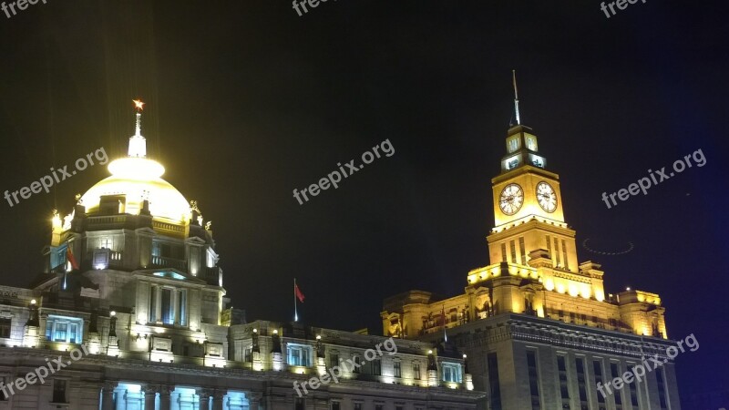 Shanghai The Bund Night View Free Photos