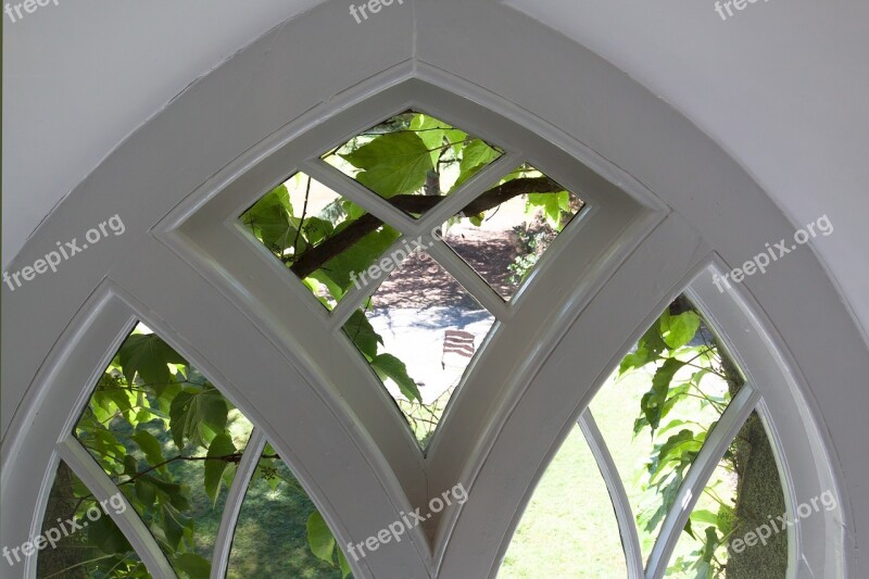 Window Pointed Arch Old Antique Window Glass