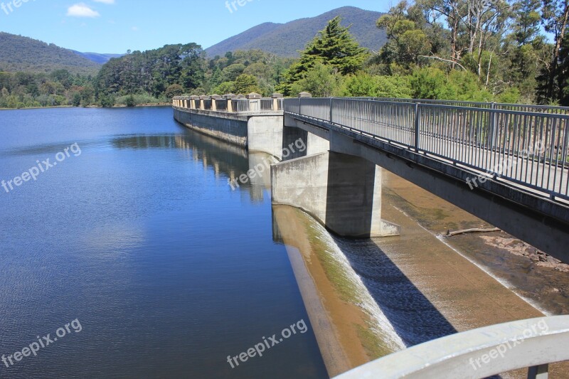 Water Dam Australia Landscape Green