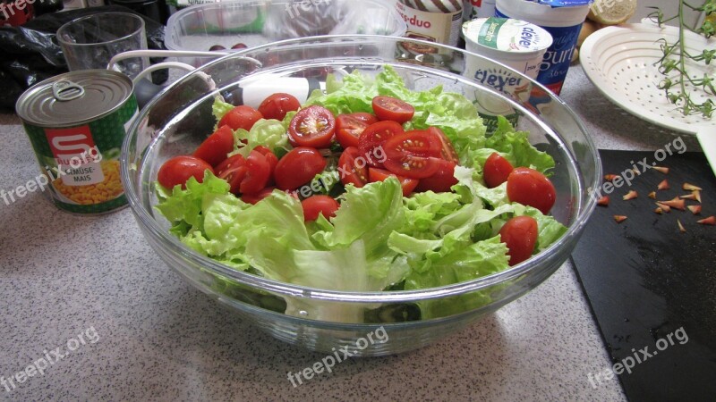 Kitchen Salad Tomatoes Eat Food