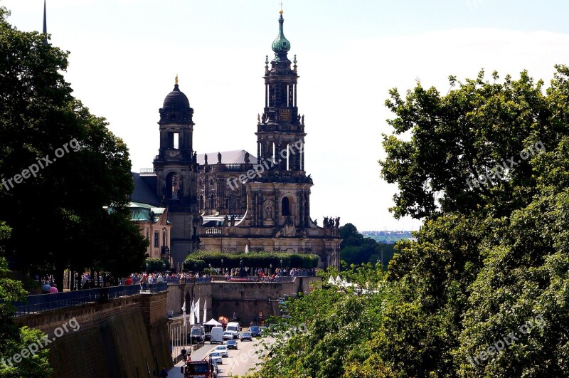 Hofkirche Church Dresden Steeple Historic Center