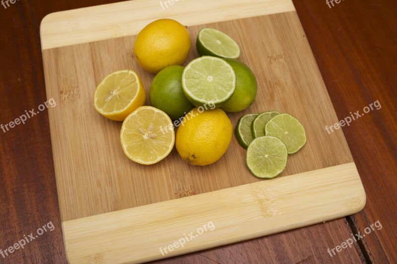 Limes Lemons Citrus Wood Fresh