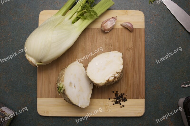 Fennel Celeriac Garlic Peppercorns Vegetable