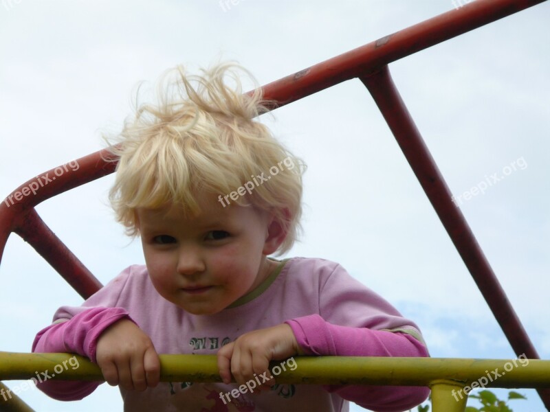 Girl Child Play Playground Blond