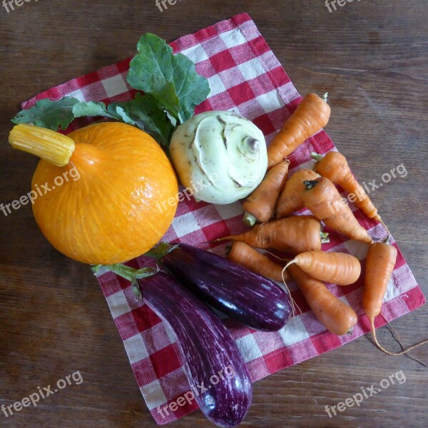 Pumpkin Carrots Eggplant Cook Food