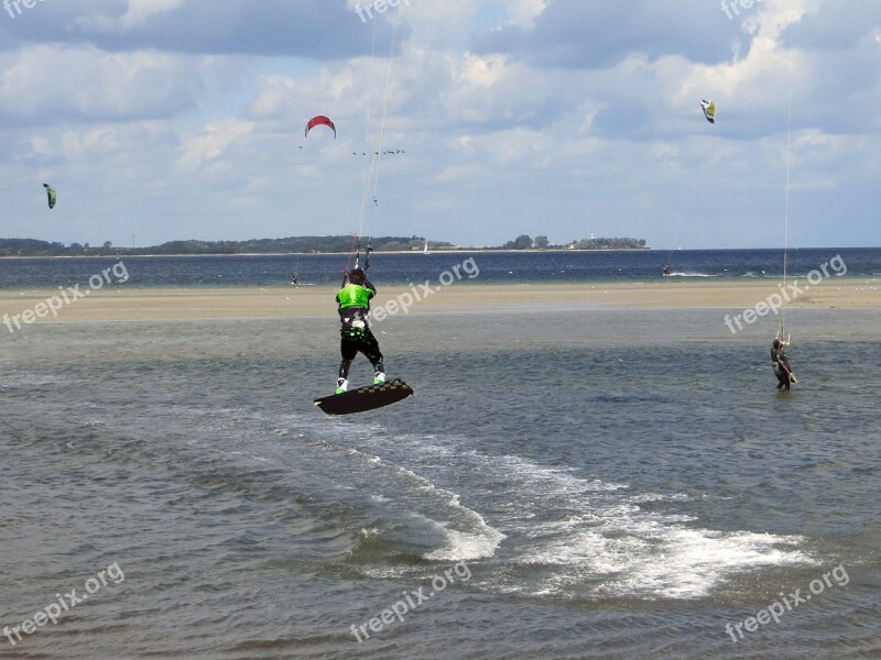 Kite Surfing Sport Water Sports Jump Action